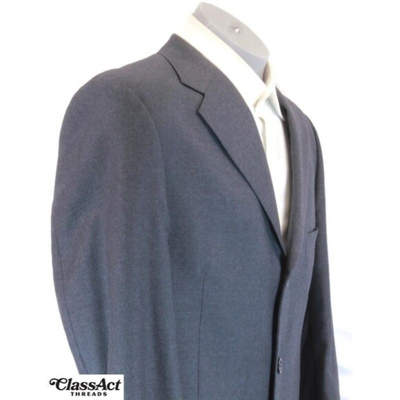 Pronto Uomo Super 100's Italy Gray 2 Piece Suit 3 Btn 42R Pleated Fronts 34" W - Picture 5 of 12